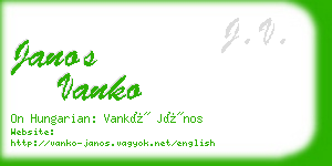 janos vanko business card